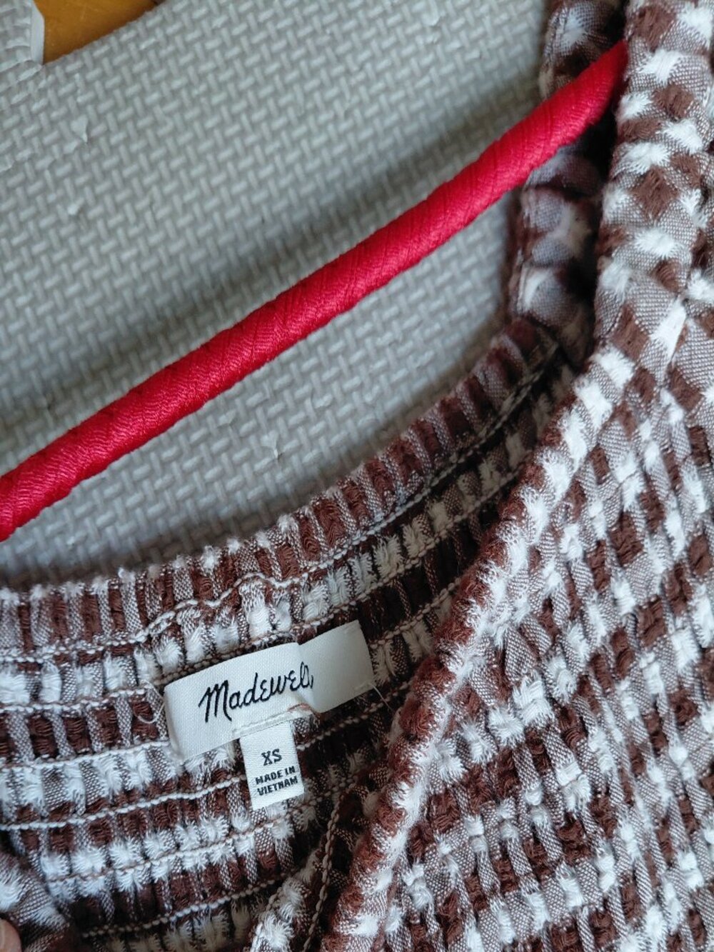 Madewell XS brown gingham dress 100% cotton - Picture 4 of 7
